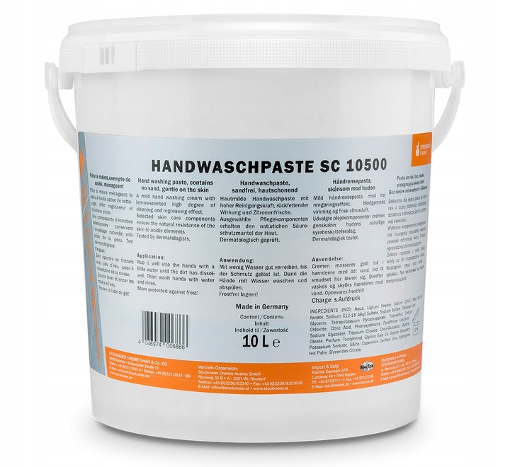 Pasta BHP do rąk Stockmeier HANDWASCHPASTE op. 10L