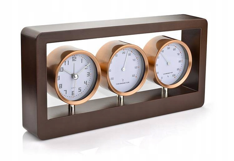 Stacja pogody z zegarem, higrometrem, termometrem grawer