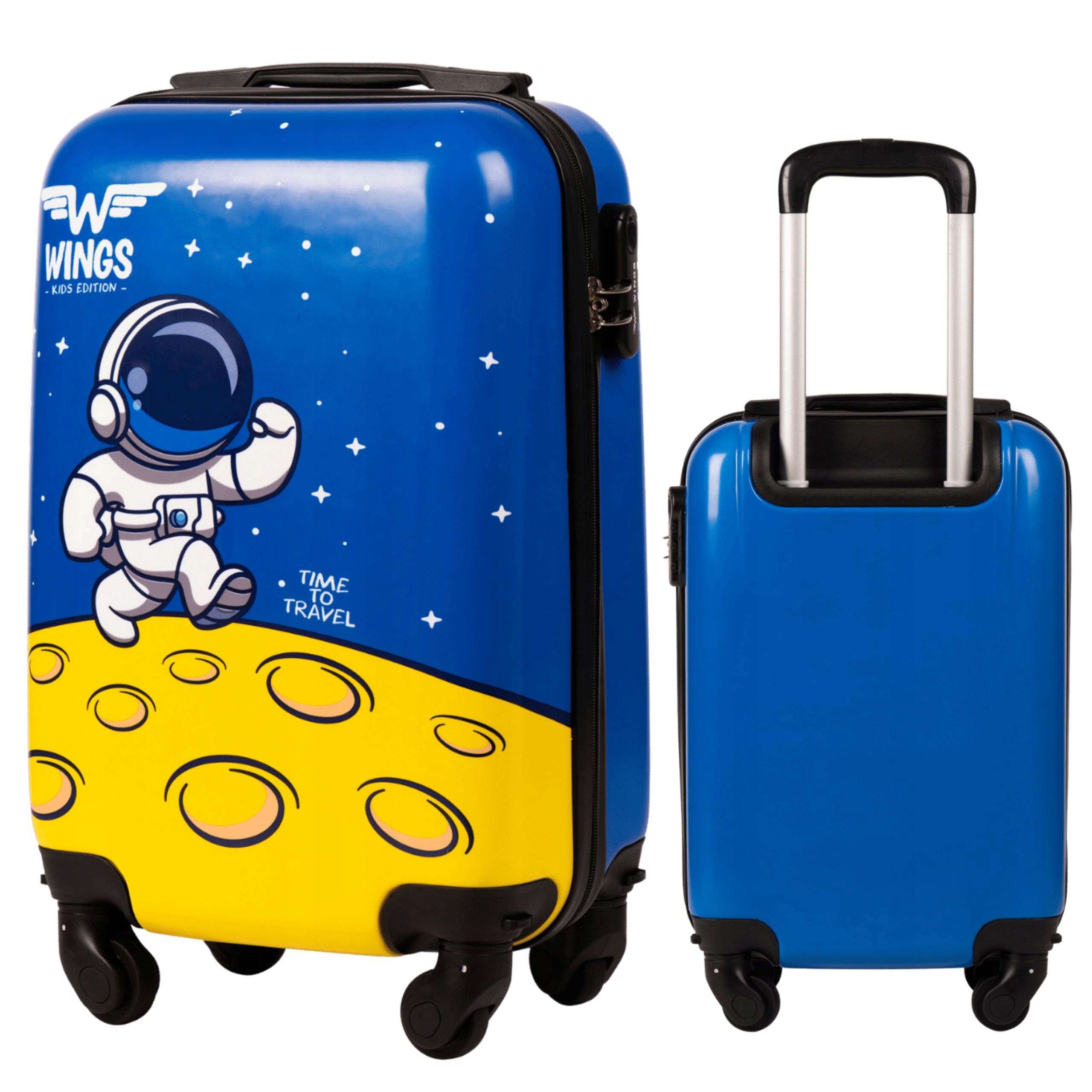 Kabinový kufr Wings dětský Modrý Astronaut Xs 18" 51x32x19 skořepinový