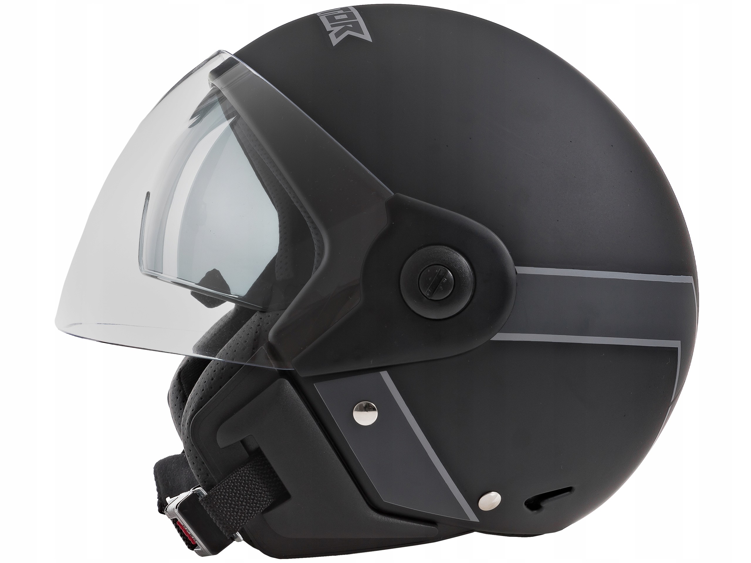 KASK MOTOCYKLOWY MAT NA SKUTER MOTOR Z SZYBĄ VT L