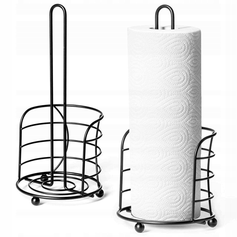 STOJAK NA RECZNIK PAPIEROWY czarny metalowy ręczników papierowych kuchenny