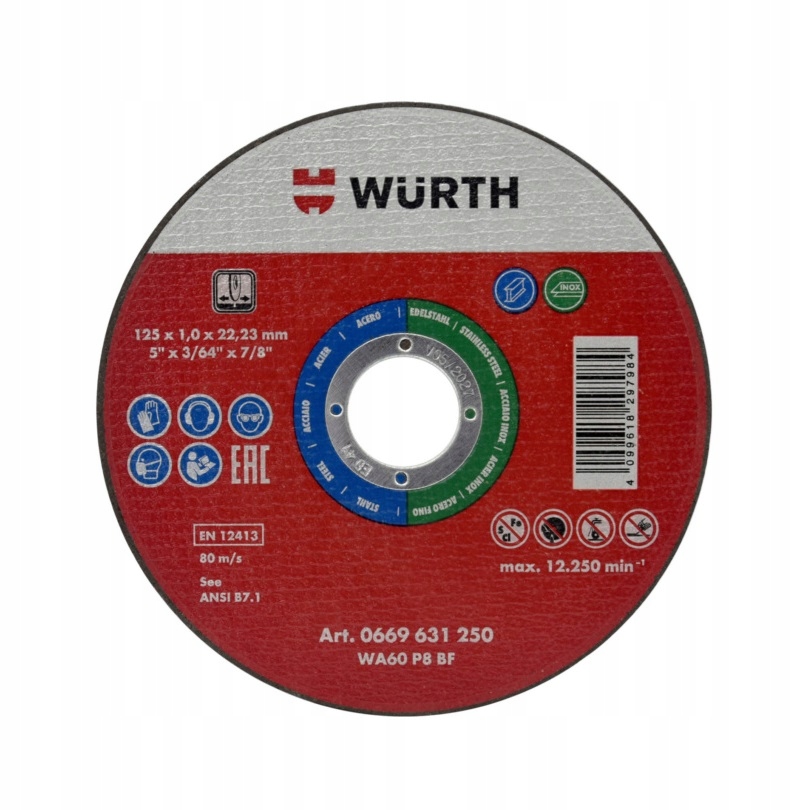 Tarcze do cięcia Wurth Economy 230 mm 10 Sztuk 0669632301961