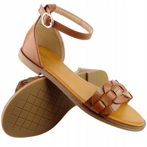 

Buty Sandały Damskie Płaskie Evento Camel roz 37