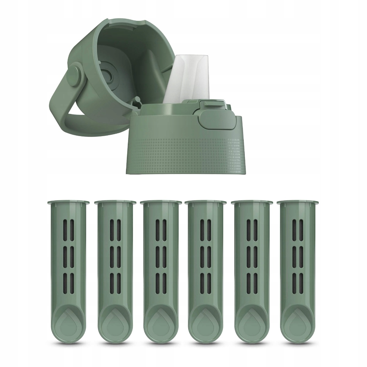 Zakrętka i 6 Wkładów do Butelki Filtrującej Dafi Solid Szałwiowy