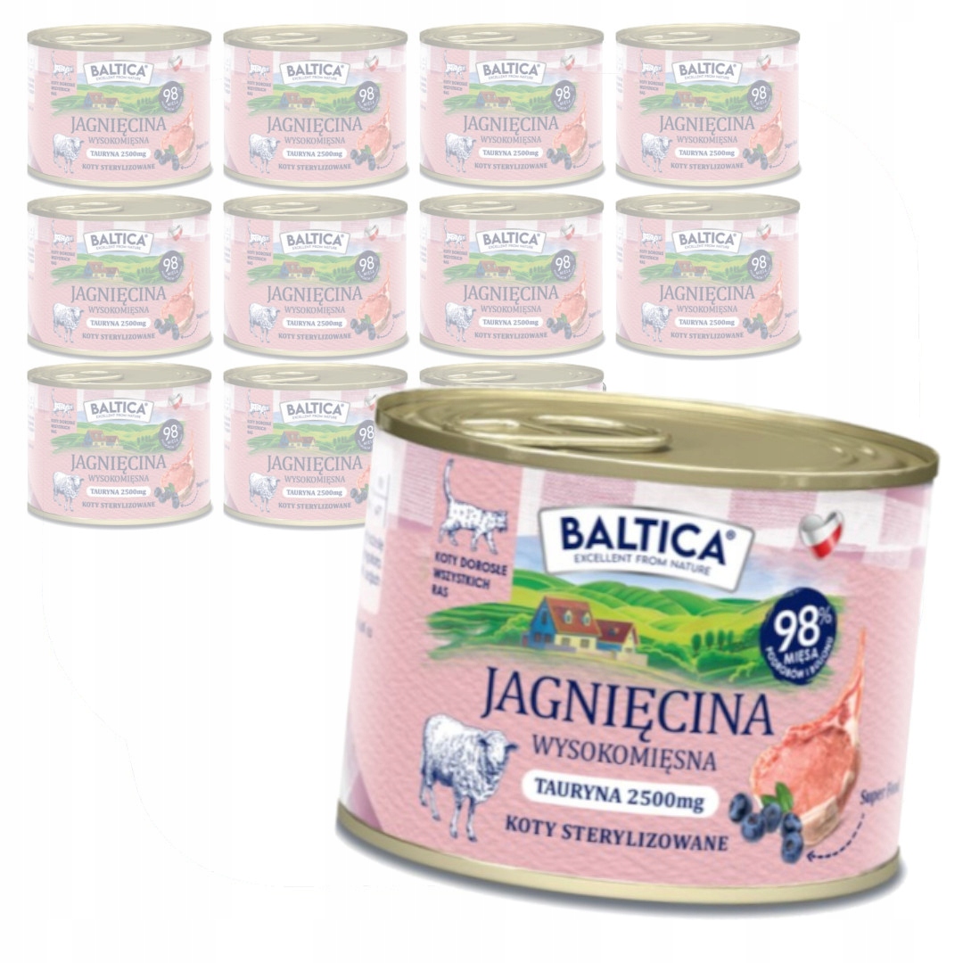 Baltica Chutě regionů Jehněčí 12x185g Vlhké Krmivo Sterilizované kočky