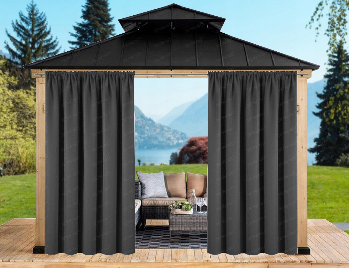 ZASŁONA OGRODOWA NA TARAS WODOODPORNA 155x220 DUŻY WYBÓR UNIWERSALNA TAŚMA Długość 2.2 m