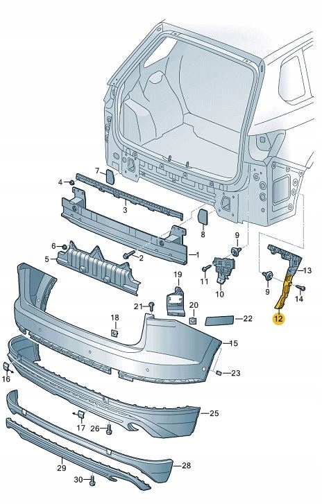 18+ Vw Touareg III slizg бампера зад. левый Оригинал