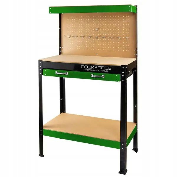 Pracovní stůl na nářadí 80 cm se zásuvkou a stěnou do 100 kg Rockforce