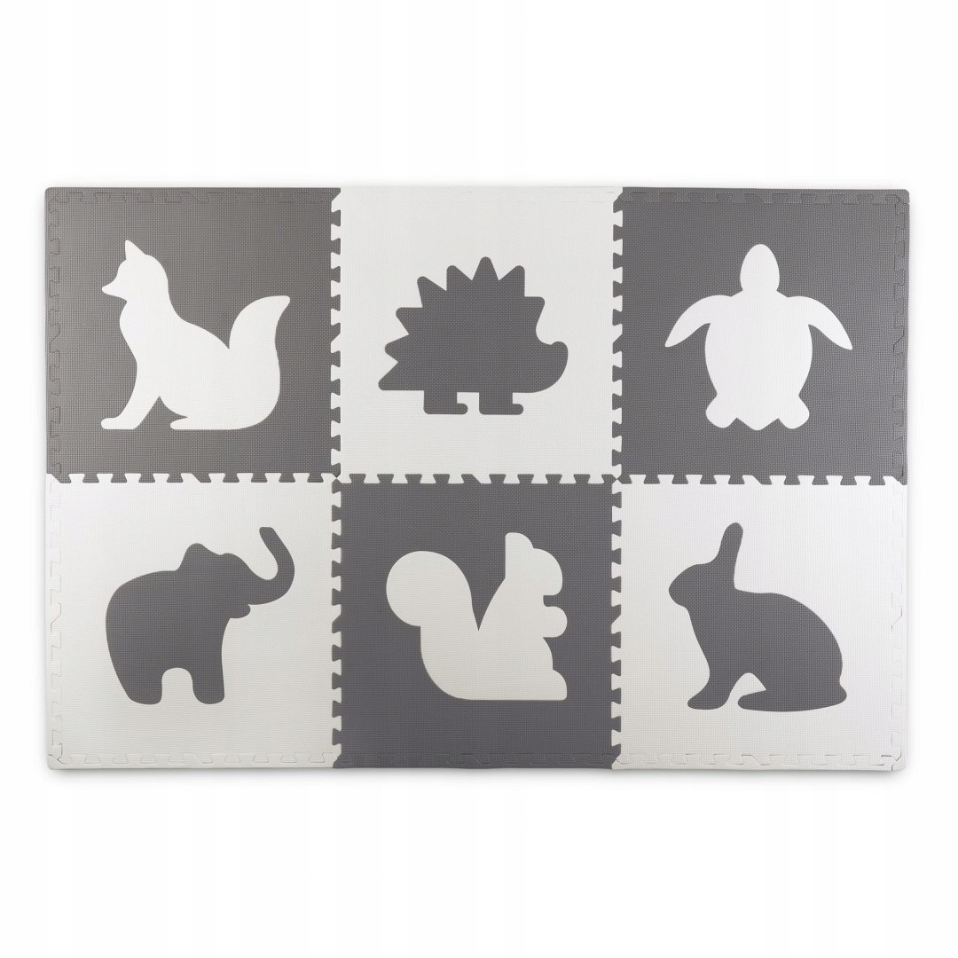 Duża mata piankowa, puzzle, zwierzątka białe i sza Wiek dziecka 0 +