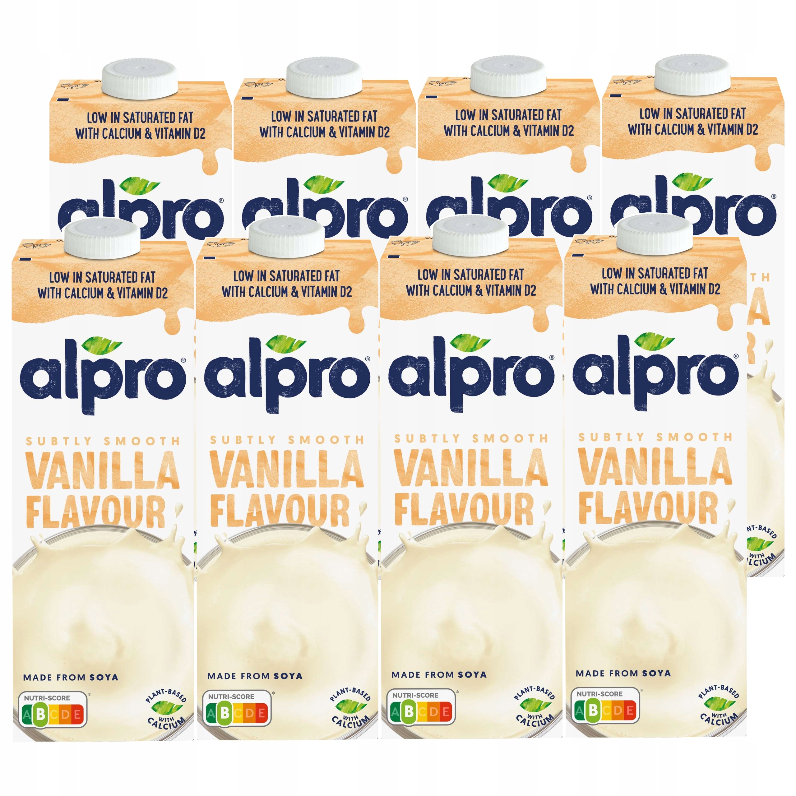 Zestaw Napój roślinny bez laktozy, bez glutenu Alpro Sojowe Wanilia 8x1l