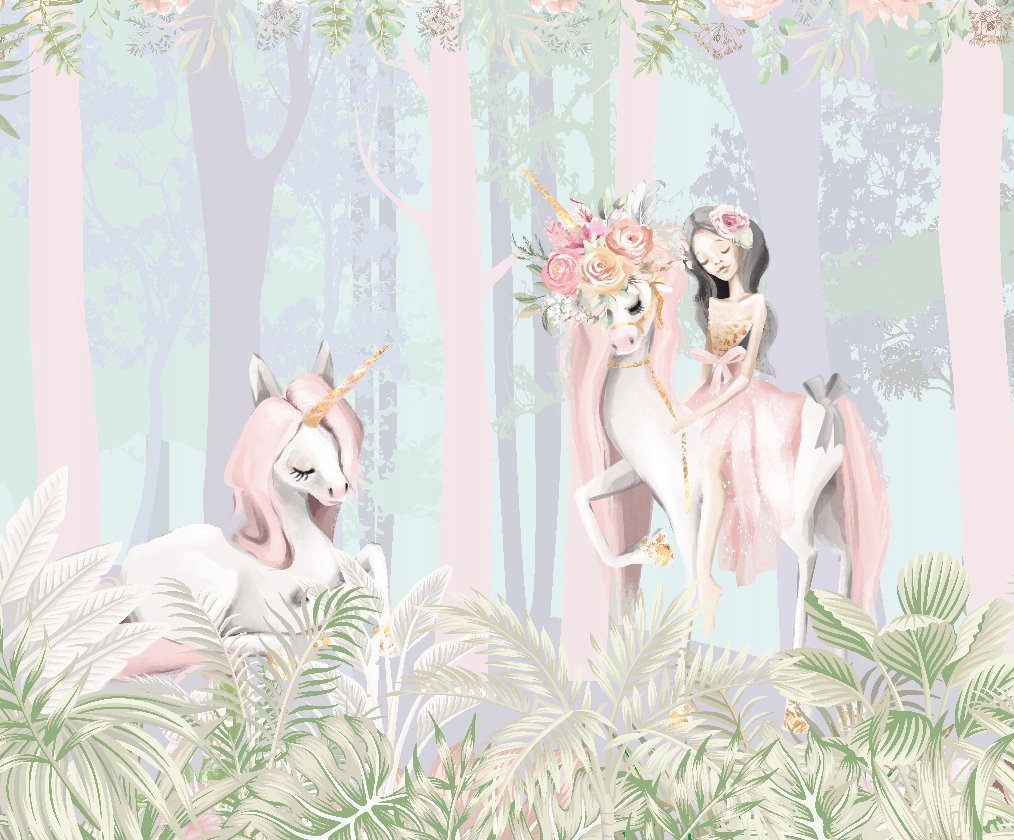 Fototapeta Dievčatko na jednorožcovi 300x250 cm štruktúra 350 g