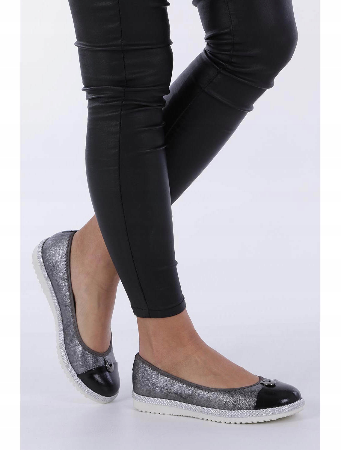 BALERINY ESPADRYLE WKŁADKA SKÓRA METALICZNE NEW 37 Marka Casu