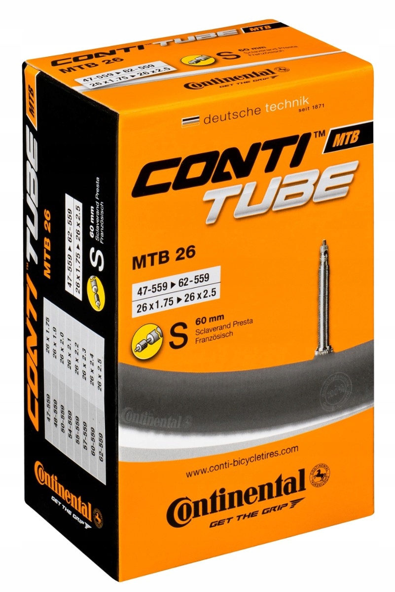 

Dętka Continental Mtb 26 wentyl 60mm presta
