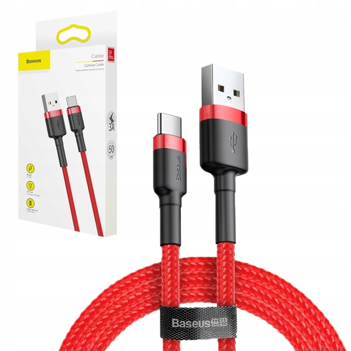

Baseus Cafule Kabel Przewód 0,5m Usb-c Typ-c QC3.0