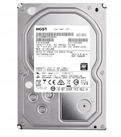 Dysk Hgst 4TB Sata 6G 7.2K 3,5" HDN724040ALE640 0F22408