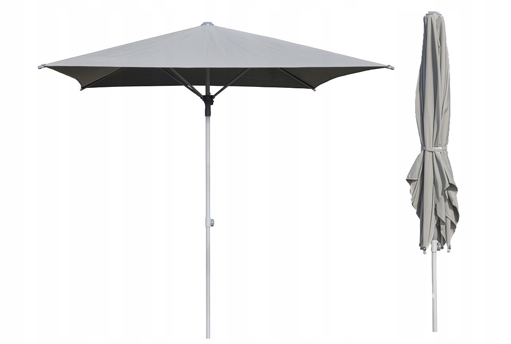 Čtvercový skládací zahradní slunečník šedý Sole 250x250