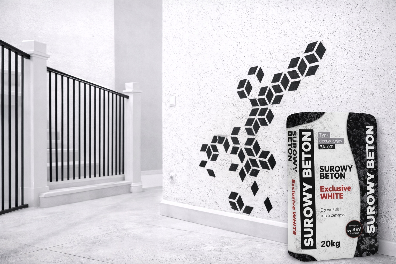 Dekorativní Omítka Beton LuxBud Exclusive White Bílá Vnitřní 20 kg