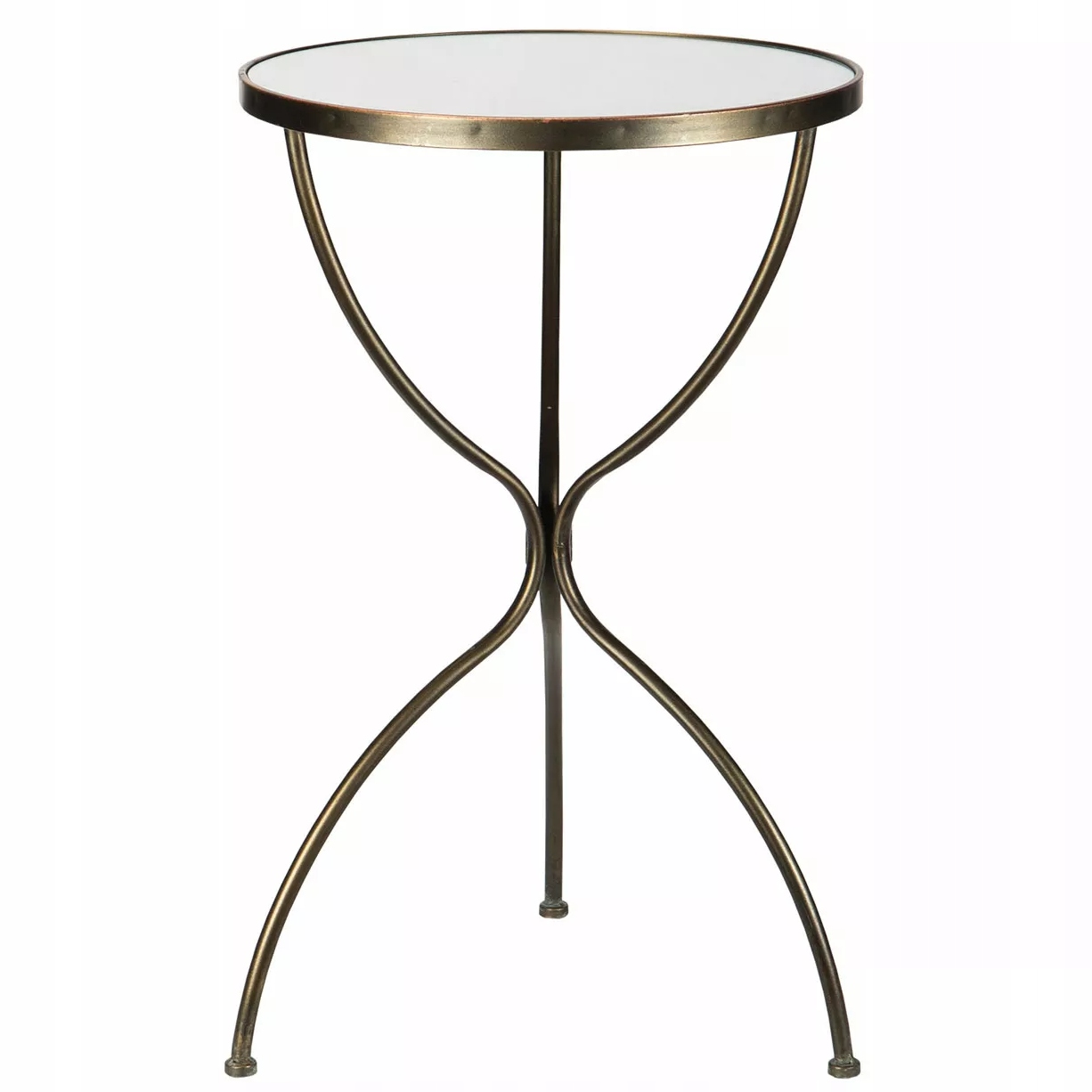 Konferenčný Stolík Bočný Vysoký 65 cm loft, zrkadlová kovová doska do obývačky