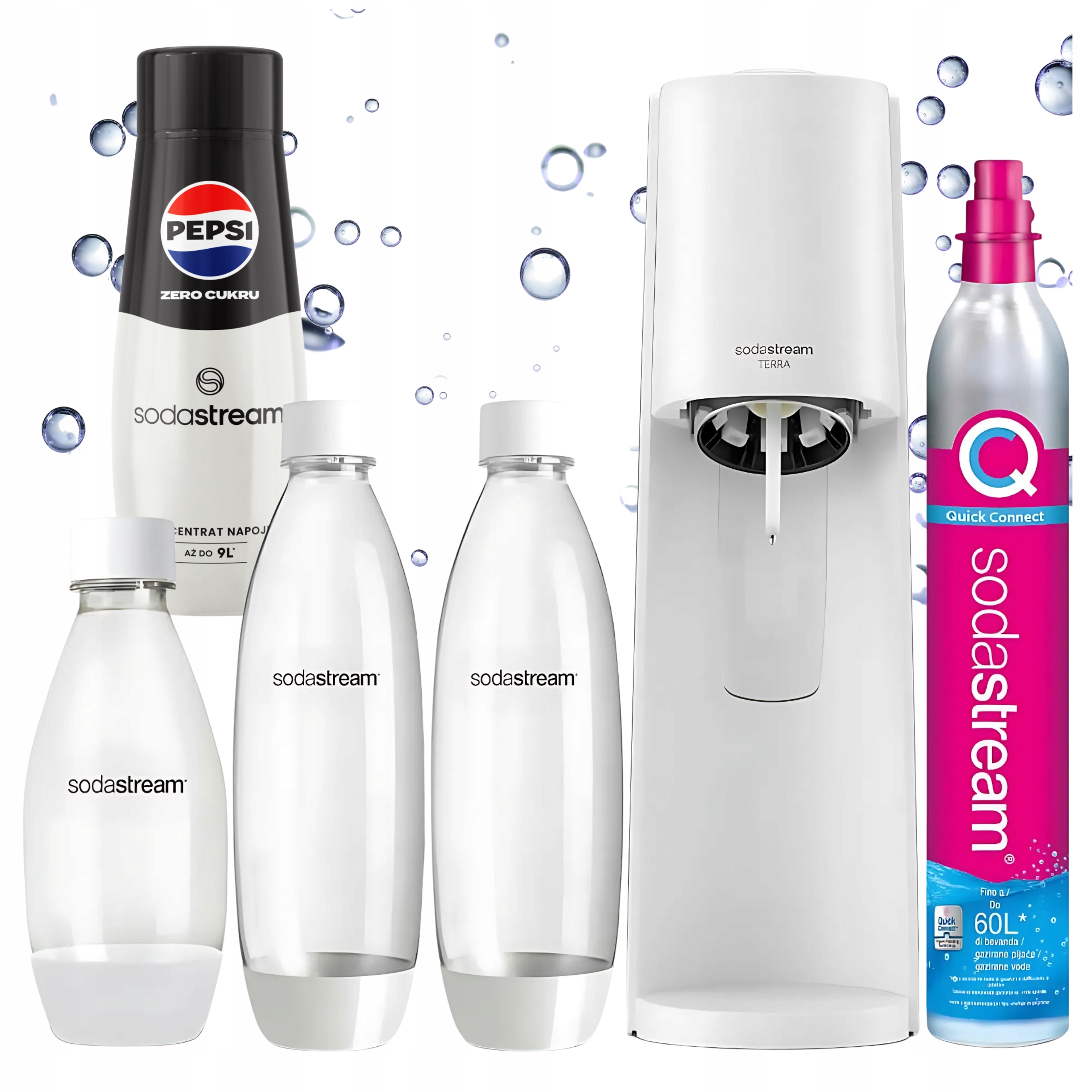 Saturátor SodaStream Terra sada 2 fľaštičiek 1 l fľaša 0.5 l Pepsi Max