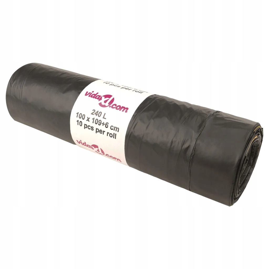 Levně vidaXL Pytle na odpadky, stahovací páskou, 150 ks, černé, 240 L