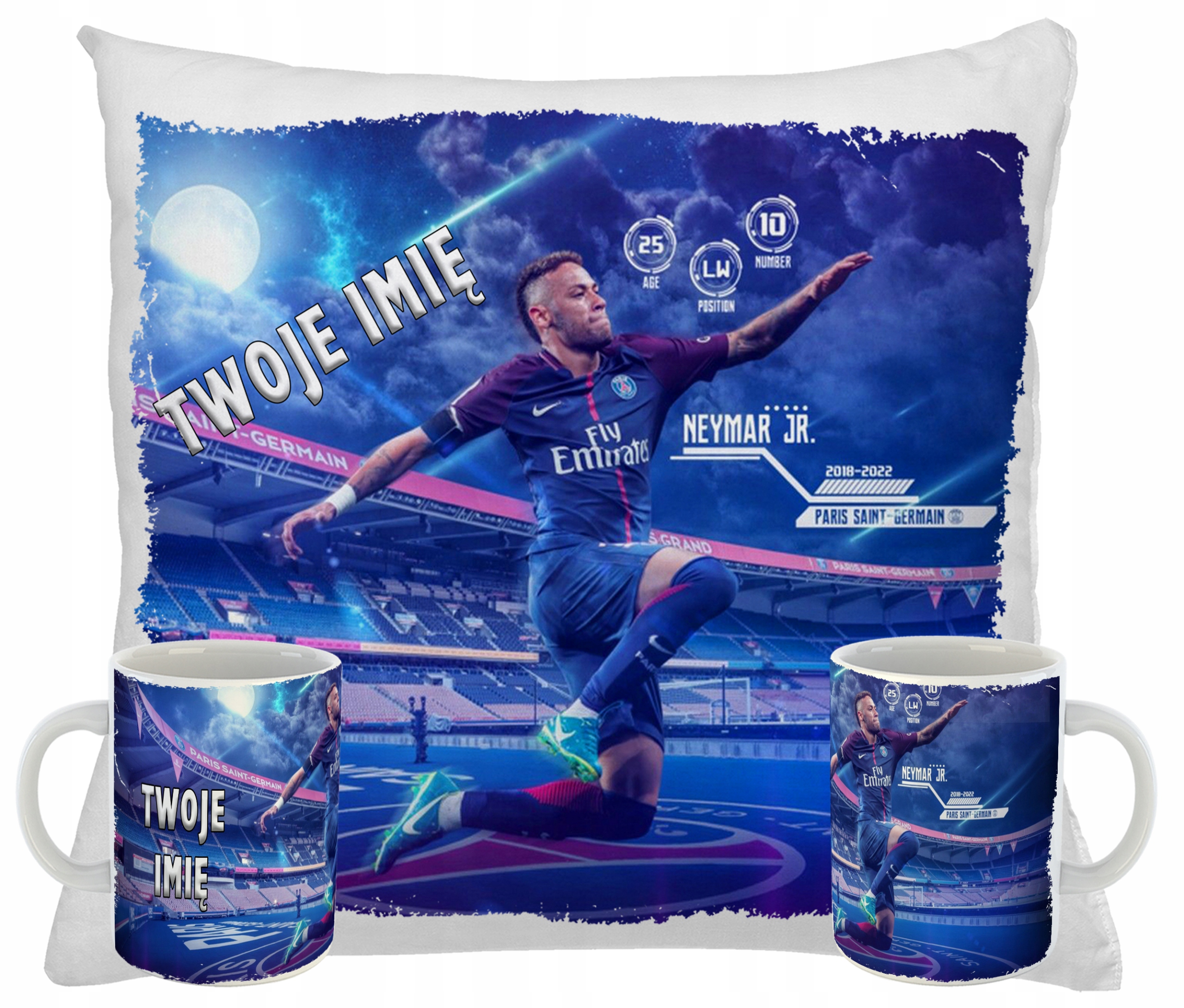 

Kubek Poduszka zestaw dla Fana Neymar