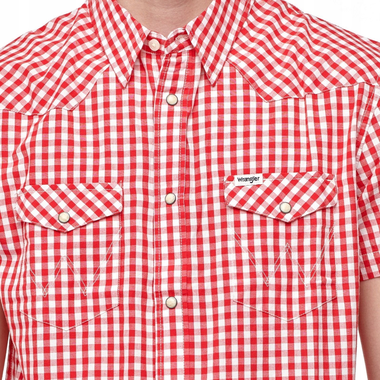 WRANGLER SS WESTERN SHIRT TOMATO W5J04MX57 XL Rękaw krótki rękaw
