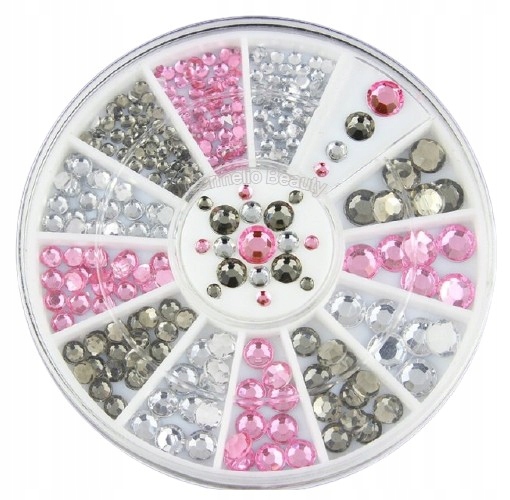 

Karuzela ozdoby paznokcie cyrkonie kryształki Jet