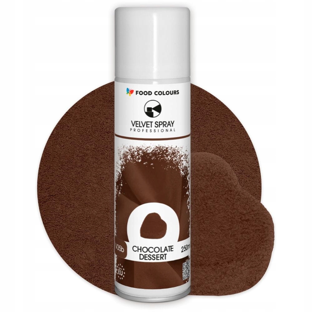 id_5611 Zamsz Cukierniczy Velvet Food Colours Brązowy Brąz 250ml Spray Tort