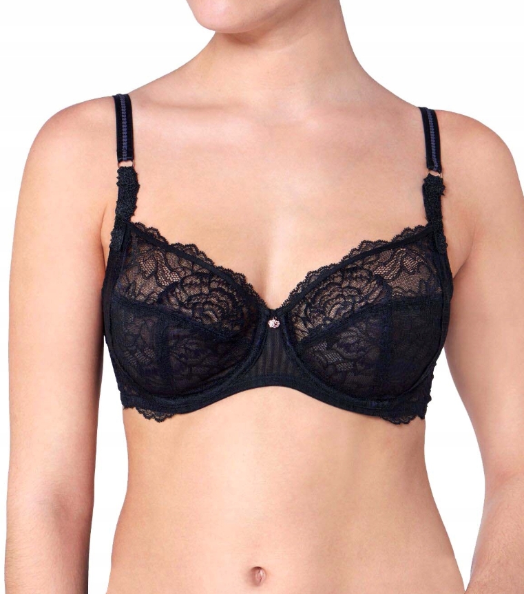 T876 Podprsenka Triumph černá měkká s kosticemi Peony Florale W 100E