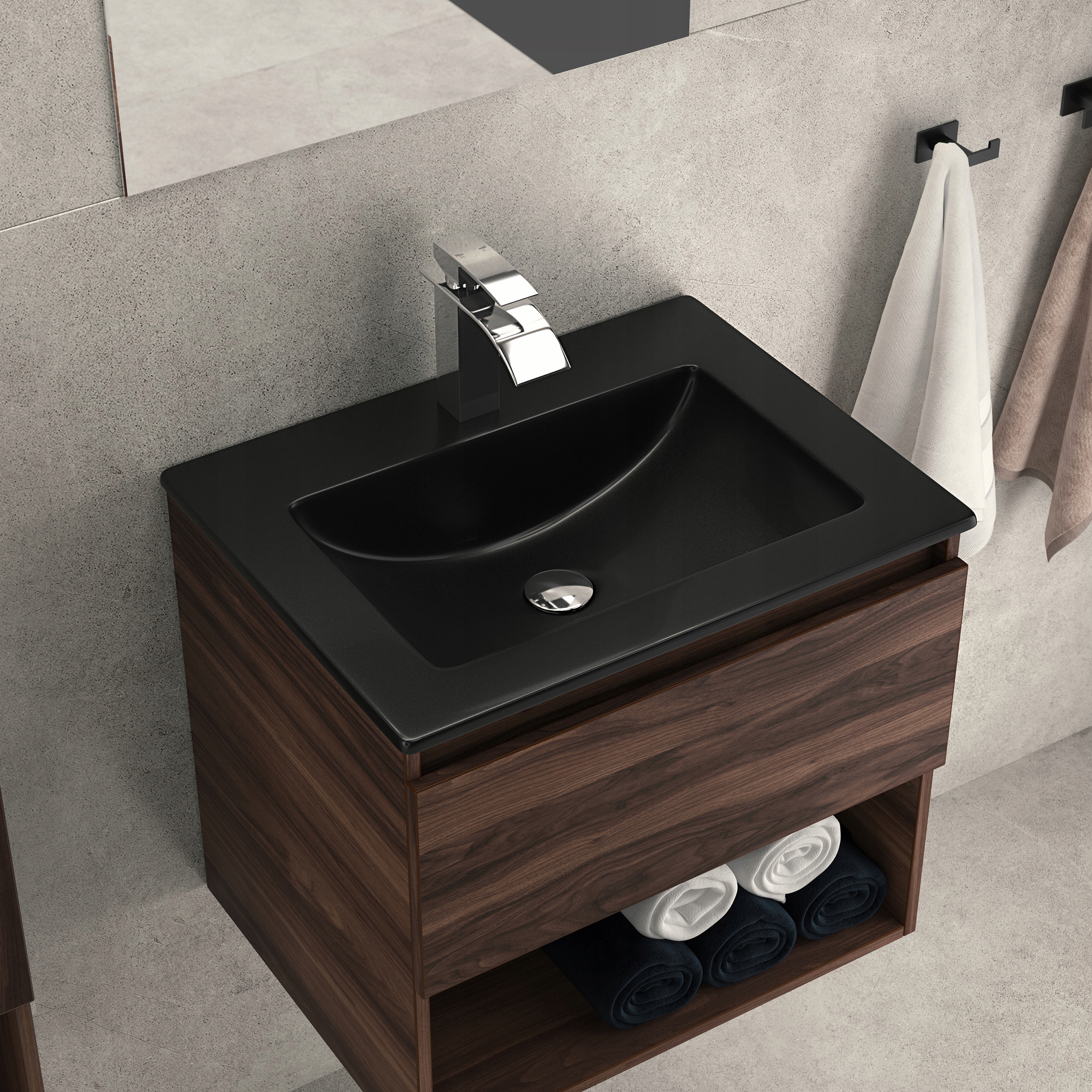 UMYWALKA MEBLOWA GONDOLA CZARNA GRANITOWA KLIKKLAK Marka Granitan