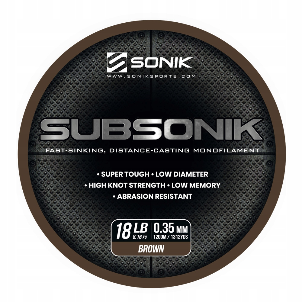Żyłka Karpiowa Sonik Subsonik 0.35mm 18lb 1200b Brązowa