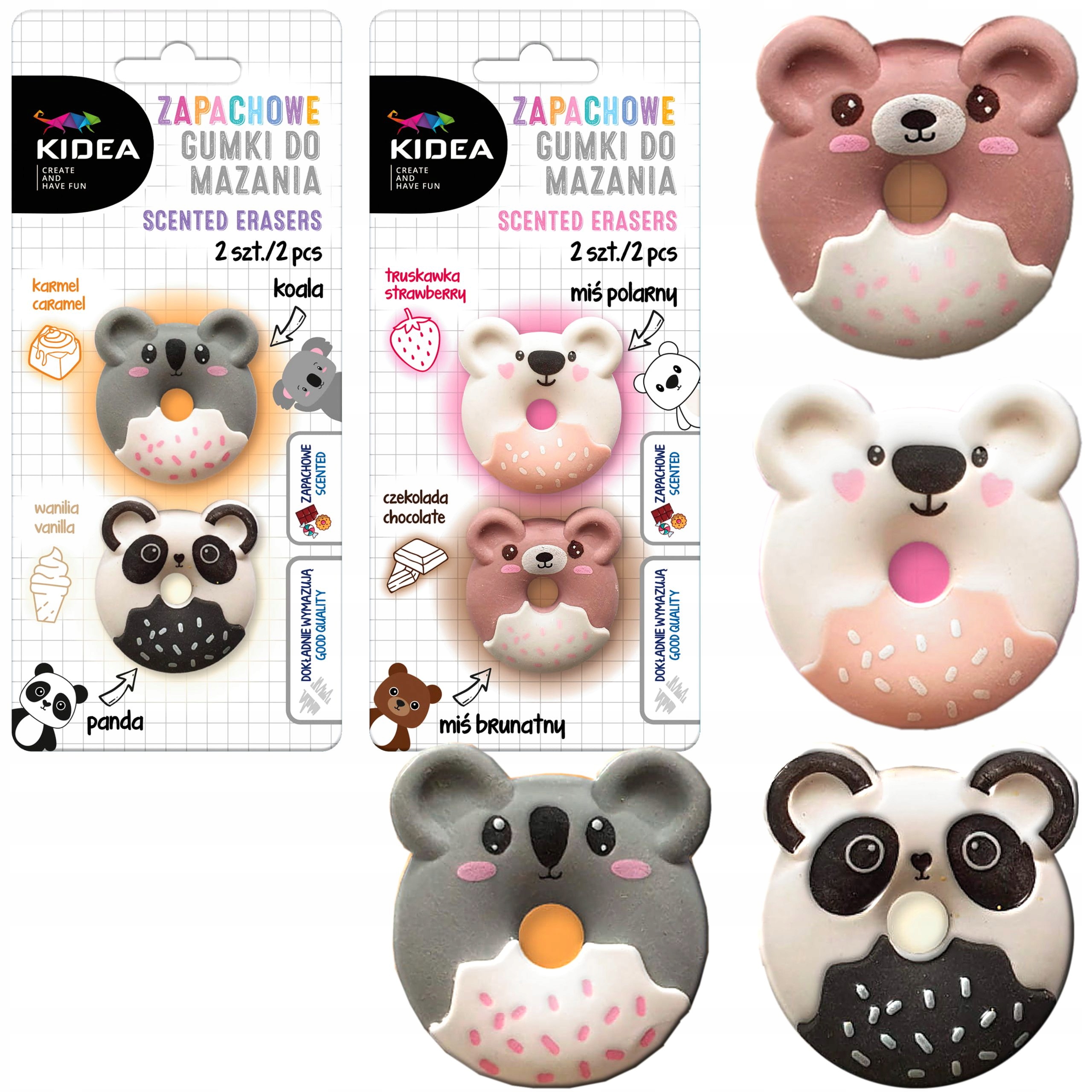 4 x АРОМАТИЧЕСКАЯ ЛАСТИК KIDEA PANDA KOALA