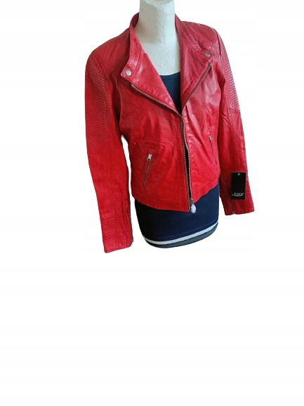 Kožená Bunda 34 Dámská Jehněčí Kůže Norský Výrobce Červená Ramone