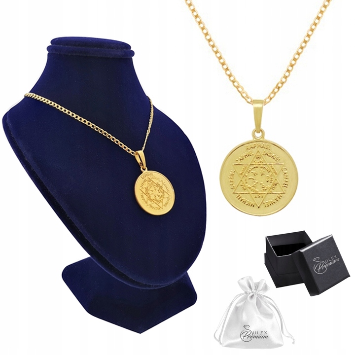 Náhrdelník Stříbro pr 925 Pečeť sedmi archandělů Zlatý Medailon Talisman