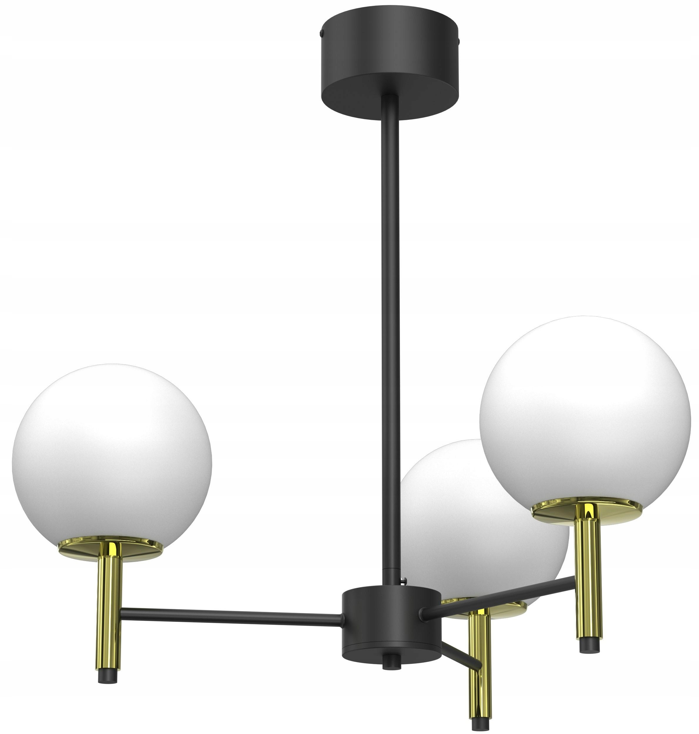 Lustr Awinion Černý Zlatý Skleněný Elegantní Glamour