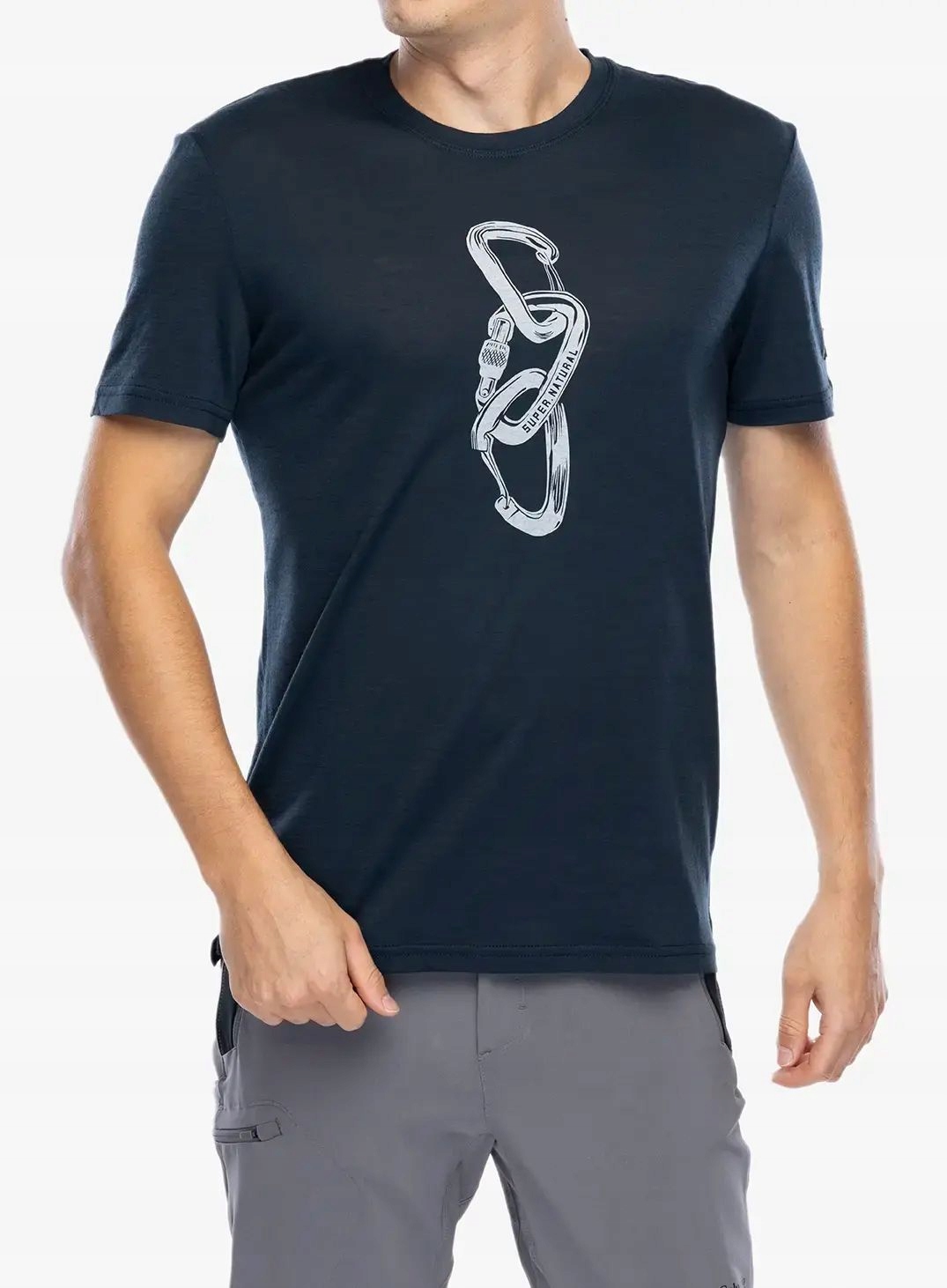 Koszulka merino Super.natural Carabineri Tee blueberry/vapor grey XL