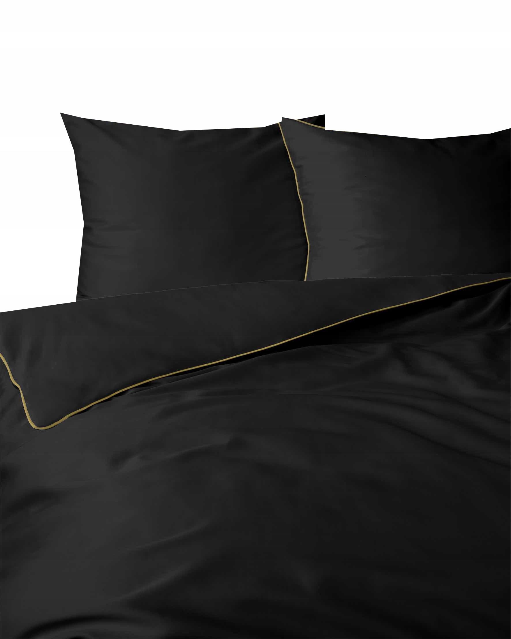 Pościel 160x200cm Makosatyna Pure, luksusowa z lamówką kolor Black