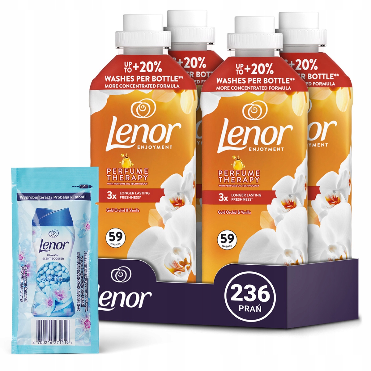 Lenor zmiękczający płyn do płukania Orchid Vanilla 236 prań 4x1,25L