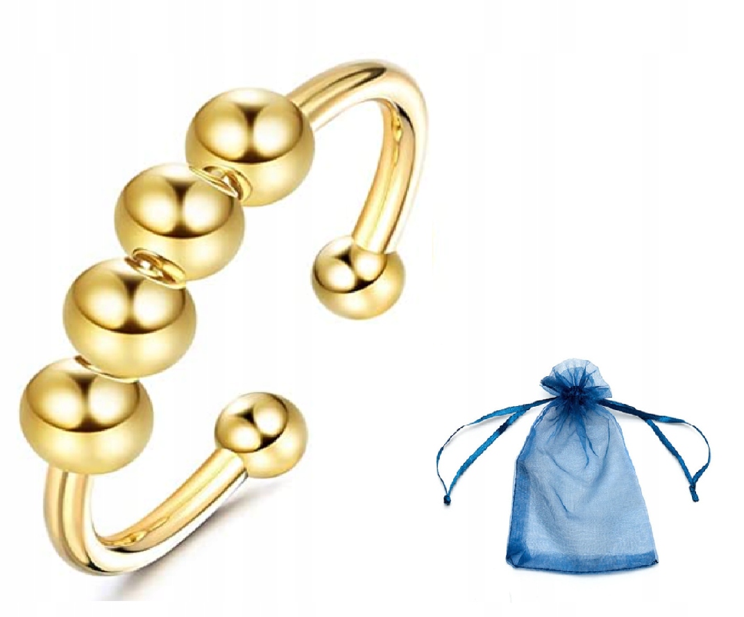 

Pierścionek Antystresowy fidget ring złoty