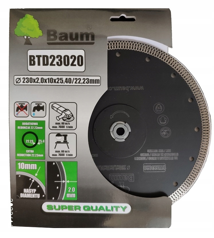 

Baum Tarcza diamentowa pełna 230x22,2mm