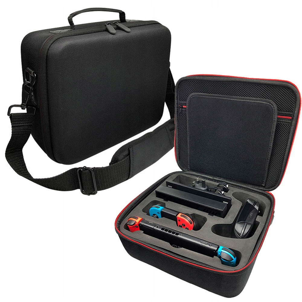 FUTERAŁ DO NINTENDO SWITCH WODOSZCZELNY WSTRZĄSOODPORNY Z PASKEM CZARNY EVA