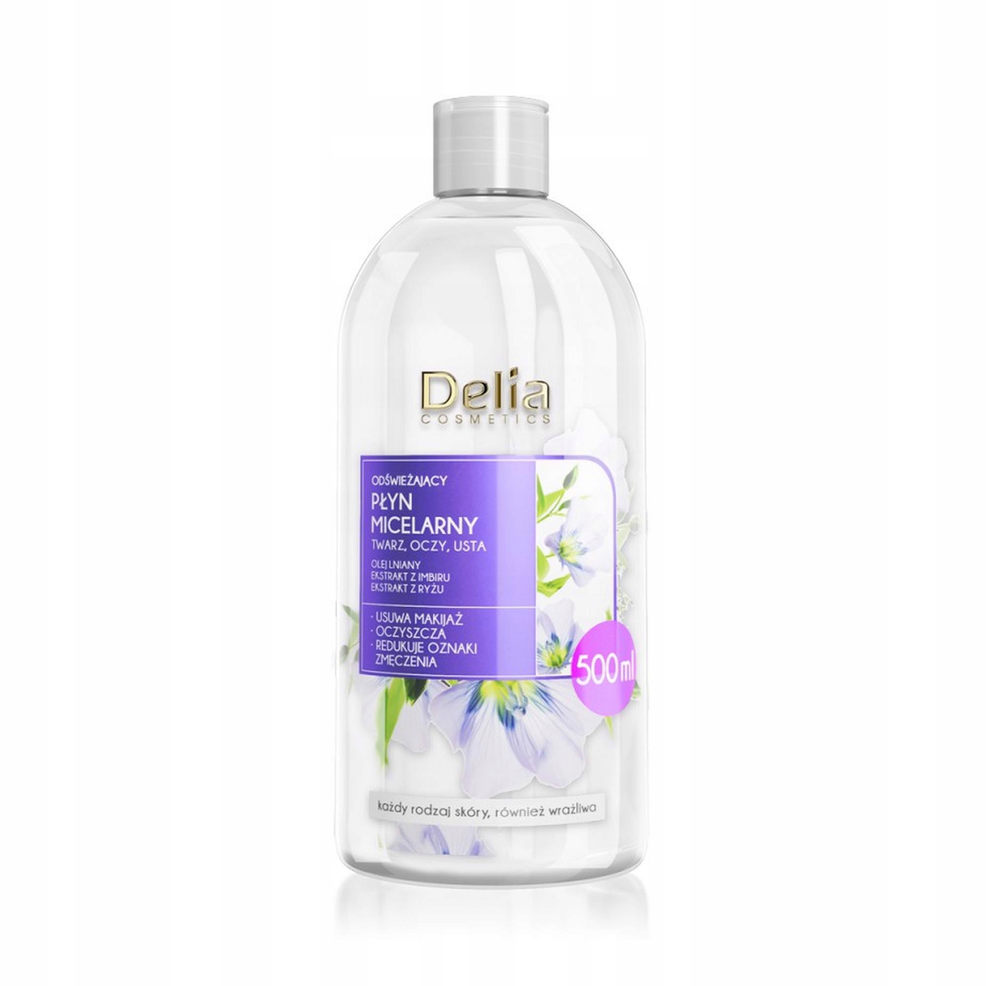 

Delia Płyn Micelarny 500ML Odświeżający Olej Lnian