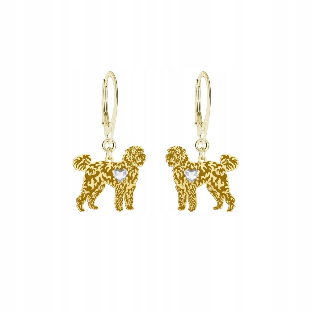 Náušnice Zlaté Labradoodle 925 Dárek Žena Šperky Gravírování Bonus
