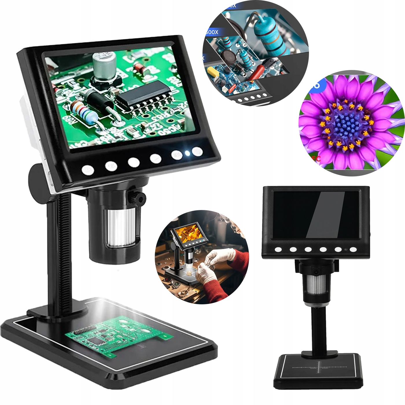 Digitální Mikroskop 1600X s LCD displejem Univerzální Nastavitelný Přesnost Pohodlí