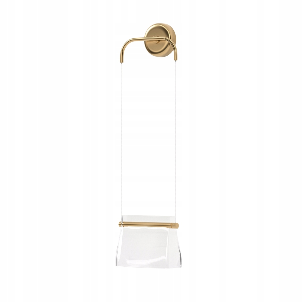 Zlatá dekoratívna sklenená nástenná lampa s Led závesným tienidlom Maytoni