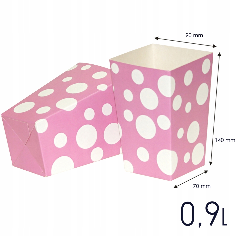 Pudełko na popcorn i słodycze KROPKI - 6 szt. EAN (GTIN) 5903792280863