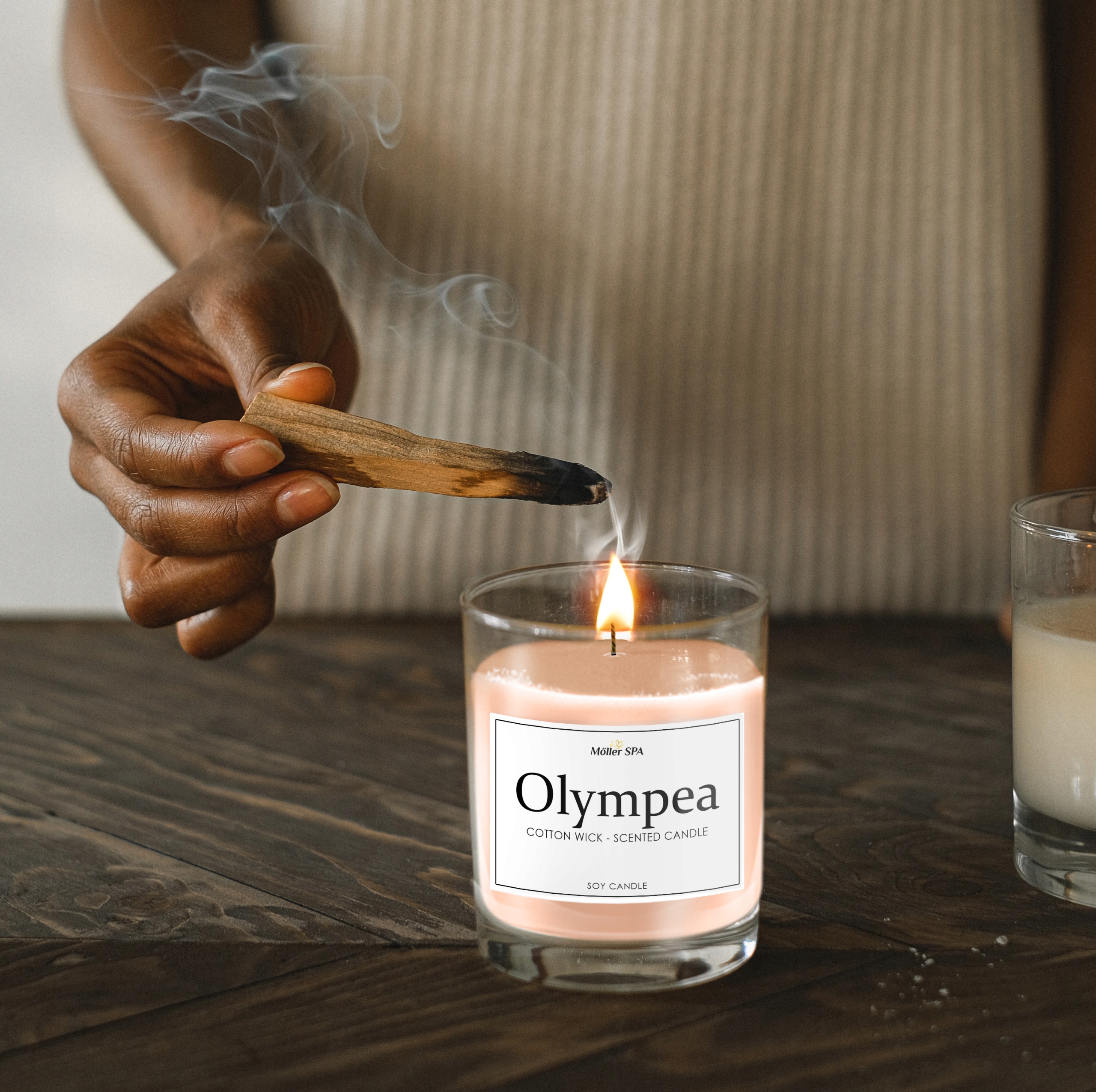 Möller SPA OLYMPEA SOJOWA NATURALNA ŚWIECZKA ŚWIECA O ZAPACHU PERFUM Marka Skandynawski Dom