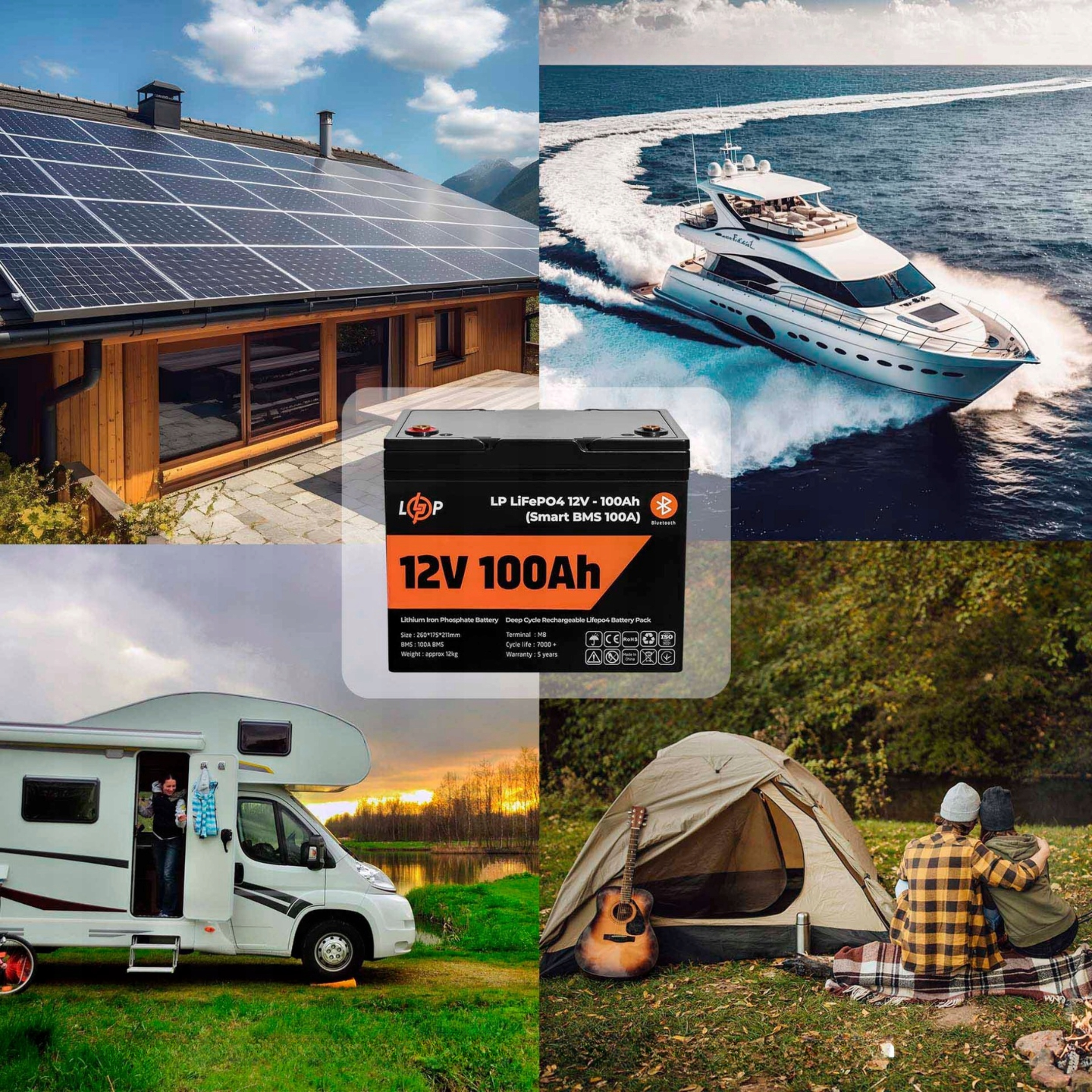 AKUMULATOR 12V (12.8V) 100Ah 1280 Wh SMART LP LIFEPO4 + BLUETOOTH DO UPS Numer katalogowy części 20197