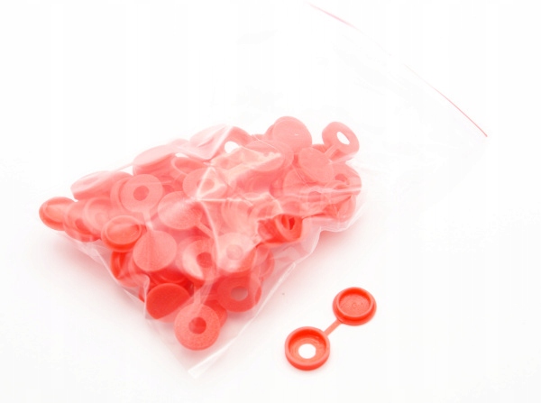 Zaślepki plastikowe do wkrętów 50 szt. Cherry Red
