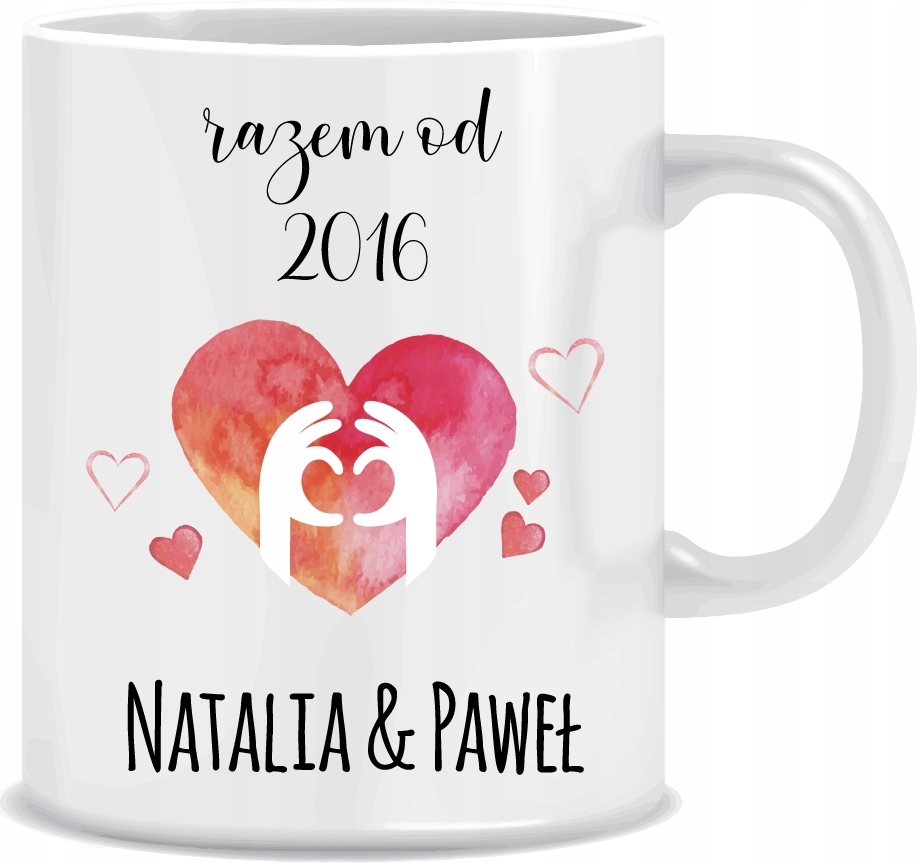 

Kubek na Walentynki + imiona pary + data związku